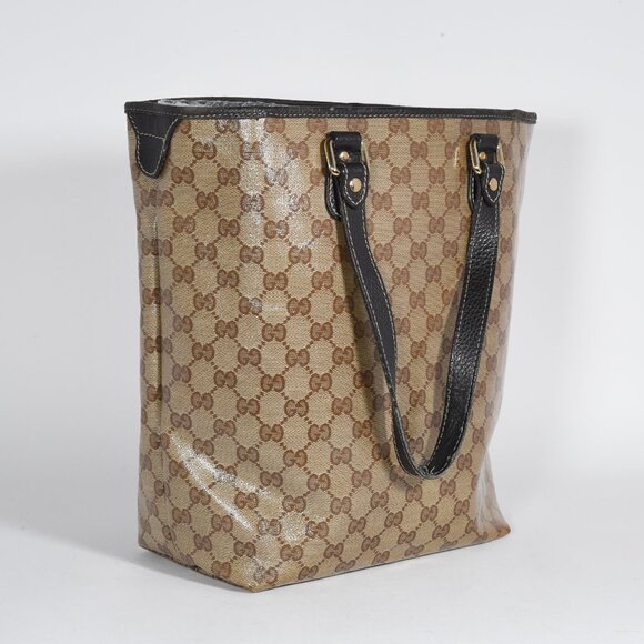 Gucci GG Crystal Coated Canvas Tote Bag - Beige/Brown - Classic Tote Authentic - Picture 7 of 15